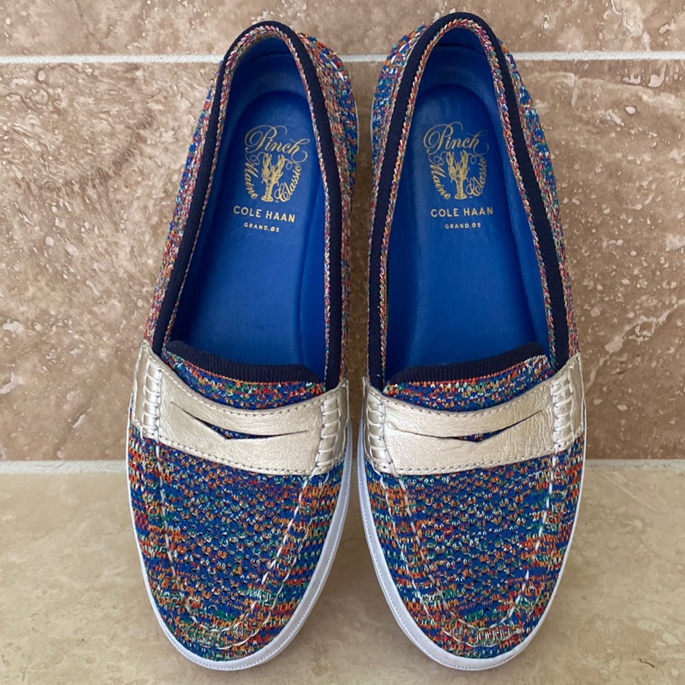 Cole Haan Weekender Pinch Slip-On Woven Loafers • Rare Multicolor Textile